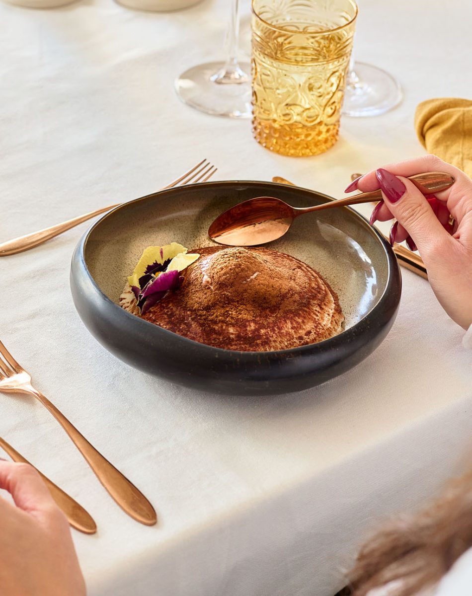 Desert in a black bowl