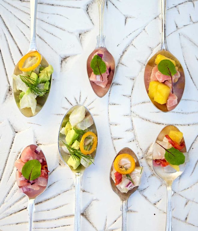 canapé on spoon, Algarve Portugal