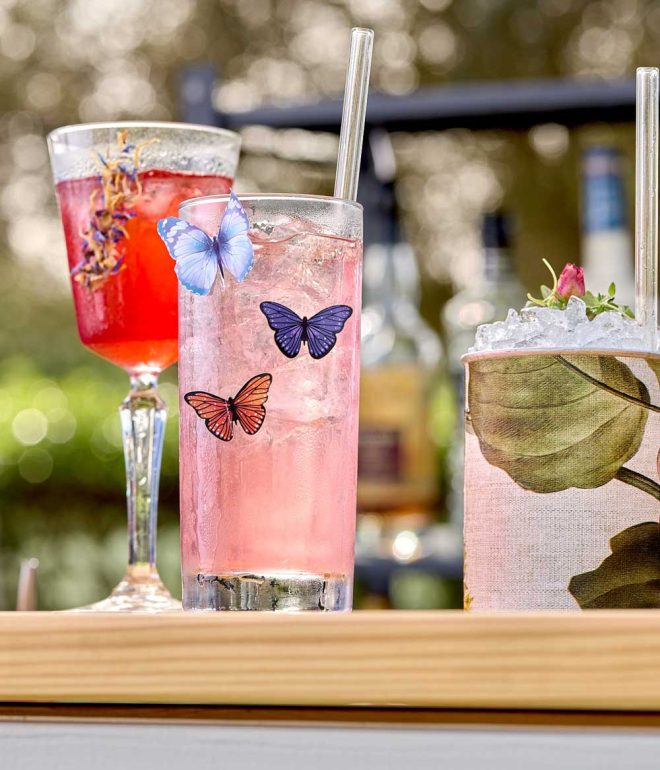 Close up of cocktails outdoor Algarve Portugal