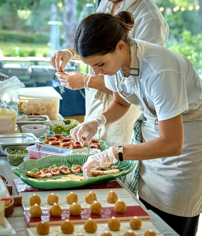 Canapes being prepared Algarve Portugal