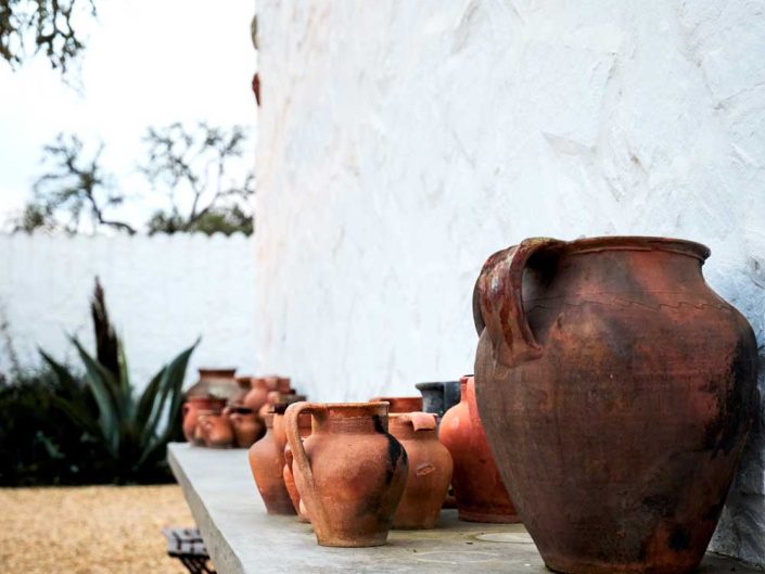 Terracotta vases outside Algarve Portugal