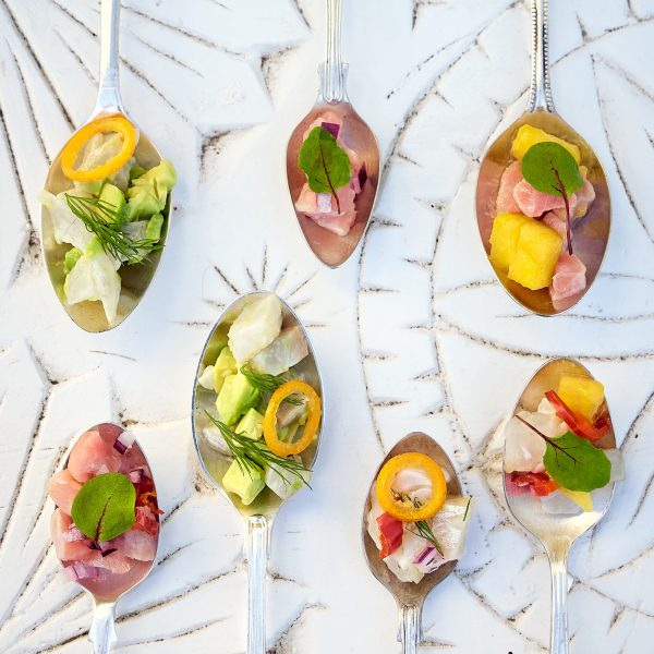 canapes on spoons