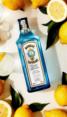 A bottle of bombay saphire